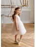 Pale Pink Pearls Beaded Flower Girl Dress